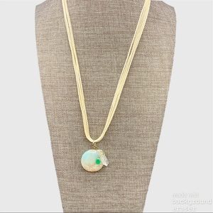 Necklace 2 natural stones and 1 natural crystal